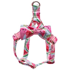 Durable Hardware Cotton Harness with Comfortable Bowtie for Small Medium Large Dogs