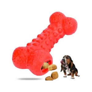 Durable Large Breed Dog Toys with Red Beef Flavor and Squeaker for Aggressive Chewers