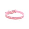 Durable Leather Pet Collar with Rhinestones for Small to Medium Dogs and Cats