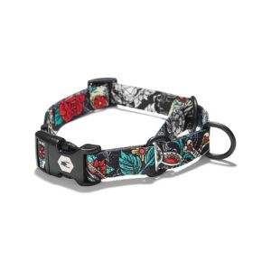 Durable Martingale Dog Collar with Unadjusted Length for Large Dogs with LosMuertos Print