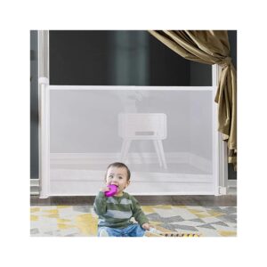 Durable Mesh, Retractable Baby Gate for Kids, Pets, Adults, 34" Tall, 59" Wide