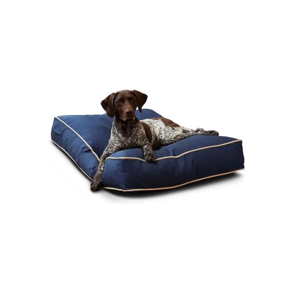 Durable Midnight Rectangle Polyester Dog Bed with Reversible Design and Water Resistance