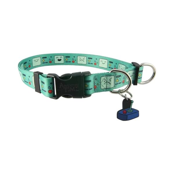 Durable Nylon Dog Collar with Adjustable Fit and BMO Face Pattern in Medium Size