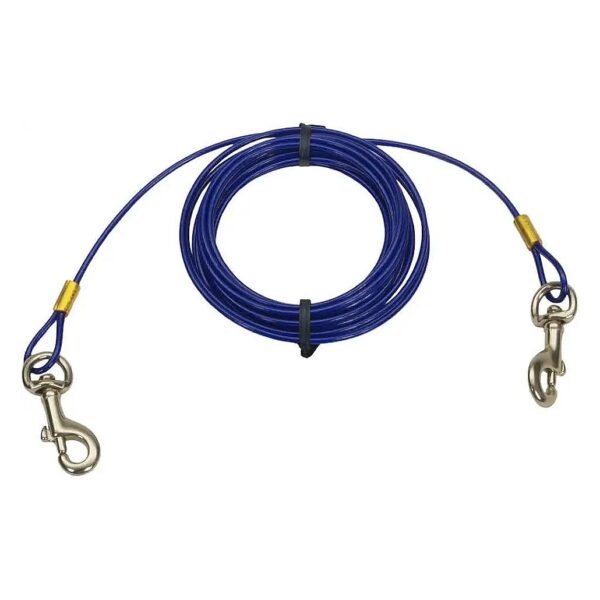 Durable Outdoor Dog Tie Out Cable with Easy Attachments for Medium Sized Dogs