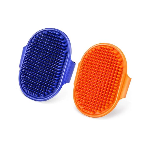 Durable Pet Hair Removal Brush for Dogs and Cats Dark Blue and Orange