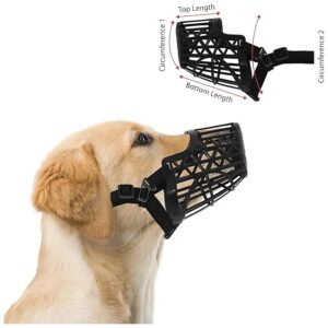 Durable Plastic Snout Muzzle for Medium Breed Dogs, Prevents Biting, Chewing, and Barking