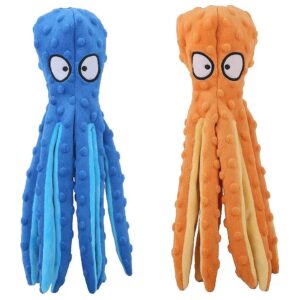 Durable Plush Octopus Dog Toys for Small, Medium, and Large Dog Breeds, 2 Pack