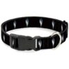 Durable Polyester Dog Collar with Black Panther Tooth Necklace and Plastic Buckle