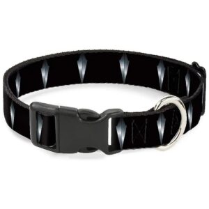 Durable Polyester Dog Collar with Black Panther Tooth Necklace and Plastic Buckle