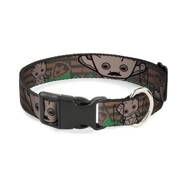 Durable Polyester Dog Collar with Official Marvel Comics License and Groot 2 Poses Design