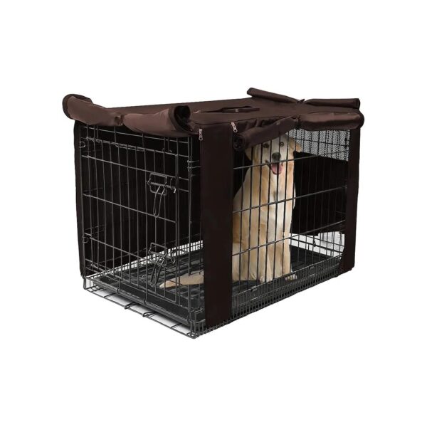 Durable Polyester Dog Crate Cover for Brown 18-48 Inch Wire Crates