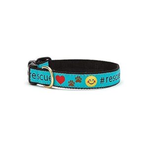 Durable Polyester Nylon Blue Dog Collar with Coast Guard Approved Buckle Medium Narrow