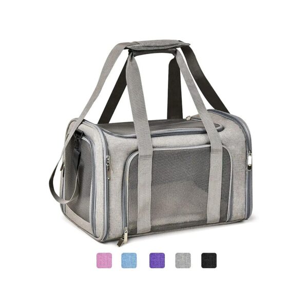 Durable Polyester Pet Carrier for Cats and Dogs up to 15 Lbs with TSA Airline Approval