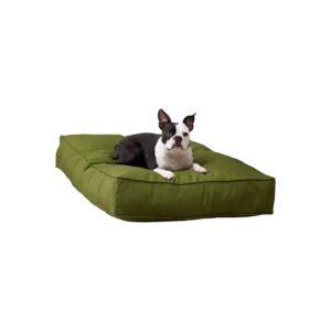 Durable Polyester Rectangular Dog Bed with Boxed Edges and Matching Trim for Comfort