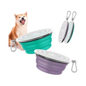 Durable Portable Silicone Water Food Feeding Bowls for Dogs and Cats