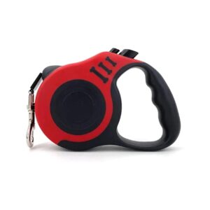 Durable Red Nylon Retractable Dog Leash for 3m or 5m Versatile Walking