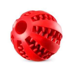 Durable Red Rubber Dog Toy Ball for Puppies and Small Breeds