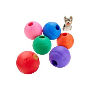 Durable Rubber Chew Balls for Small Dogs, 5 Inch, 6 Pack