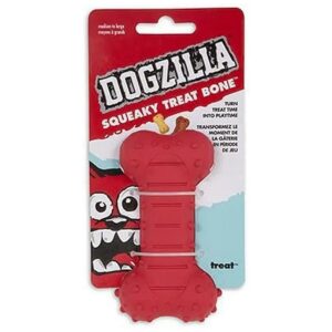 Durable Squeaky Bone Chew Toy for Aggressive Dog Chewers with Treat Dispenser