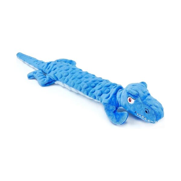 Durable Squeaky Crocodile Dog Toy with Crinkle Paper and No-Stuffing for Large, Medium