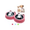 Durable Stainless Steel Food Water Feeder Double Bowls for Little Size Dogs and Cats