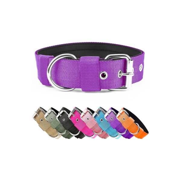 Durable Tactical Dog Collar with Adjustable Metal Buckle and D Ring for Medium Large Dogs