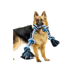 Durable Twisted Rope Toy for Medium to Large Dogs with 5 Knots for Aggressive Chewers