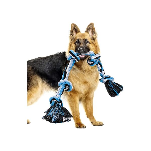 Durable Twisted Rope Toy for Medium to Large Dogs with 5 Knots for Aggressive Chewers