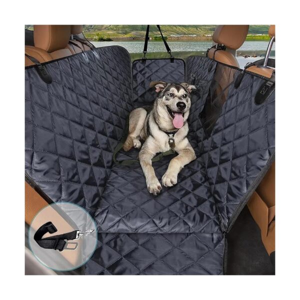 Durable Waterproof Dog Back Seat Cover with Mesh Window for Cars SUVs Trucks