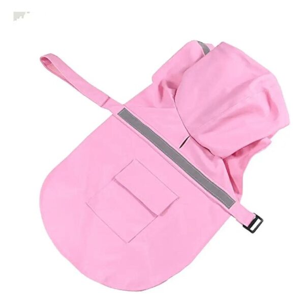 Durable Waterproof Dog Jacket with Reflective Strip and Adjustable Chest Medium Size Pink