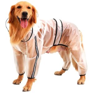 Durable Waterproof Raincoat for Large Dogs Bonded Polyfiber Hooded Raincoat