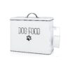 Durable White Dog Food Container with Scoop and Storage Canister for Pet Food and Treats