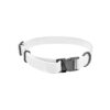 Durable White Silicone Dog Collar with Buckle Closure and Soft Silicone Material