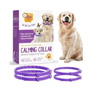 Durable and Adjustable Calming Collars for Dogs Offering 60-Day Anxiety Relief