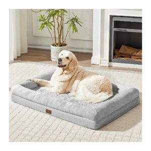 Durable and Comfortable Orthopedic Dog Bed for Large Dogs with Water Resistant Cover