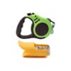 Durable and Lightweight Green Retractable Leash with Silicone Muzzle for Small Dogs