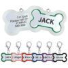 Durable and Lightweight Stainless Steel Pet ID Tags with Customizable Text and Shapes