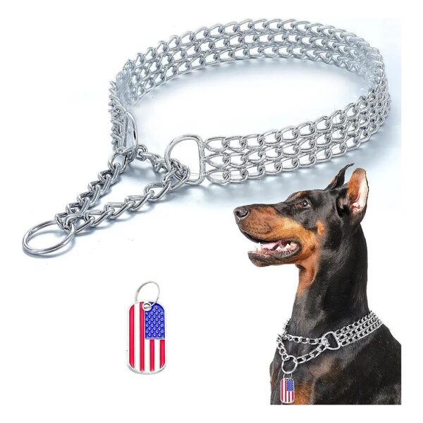 Durable and Rust-Resistant Dog Chain Collar for Active Breed Dogs