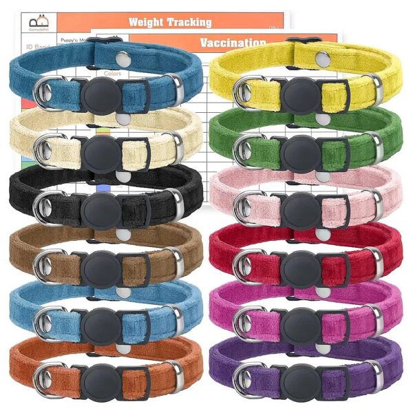 Durable and Stylish Puppy Collars for Whelping Puppies with 2 Record Keeping Charts