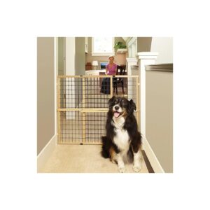 Durable and Sustainable Hardwood Wire Mesh Dog Gate for Pet Safety