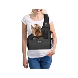 Durable and Washable Nylon Dog Sling Carrier for Small Animals up to 6 lbs