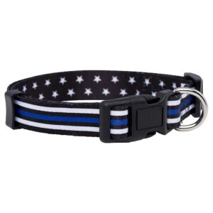 Durably Made Thin Blue Line Flag Nylon Dog Collar for Medium Canines