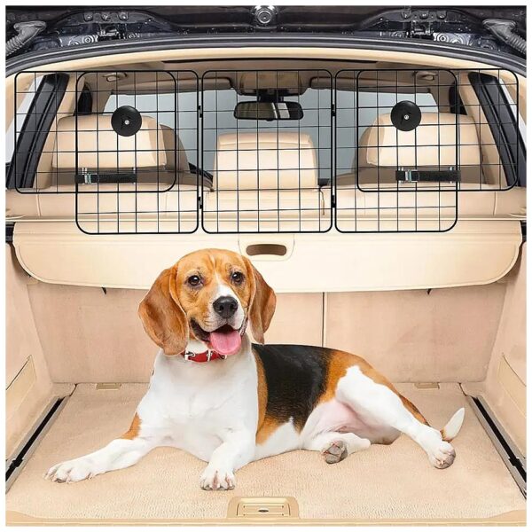 Duty Pet Car Barrier for SUVs, Adjustable Steel Mesh Fence for Pet Safety