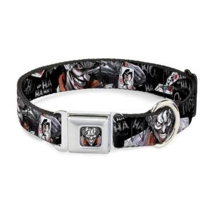 Duty Polyester Dog Collar 5 Inches Wide with Seatbelt Buckle and Cartoon Joker Print