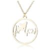 ECG Heartbeat Chihuahua Earrings Pendant Necklace Hypoallergenic Dog Jewelry for Women