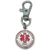 ESA Dog Tag for Small Dogs with Red Medical Alert Symbol and Metal Clip