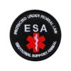 ESA Protected Under Federal Law 3D Embroidered Dog Support Patch for Pet Harness Vest