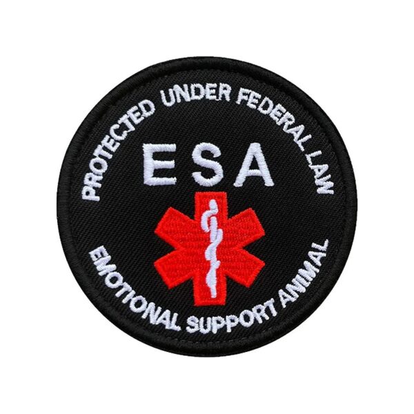 ESA Protected Under Federal Law 3D Embroidered Dog Support Patch for Pet Harness Vest