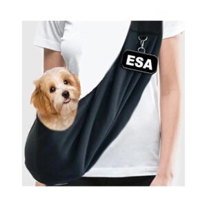 EZ-Sling Carrier for Small Emotional Support Dogs with ID Tag and ESA Handout Cards