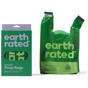 Earth Friendly Dog Waste Bags with Handles 120 Count Scented and Leakproof